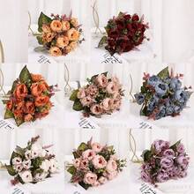 Peony Fake Flower For Home Deoration, Wedding Bouquet, Plastic Artificial Flower For Garden Courtyard Decoration, Photography Prop Diy Bouquet - C - 查看 5