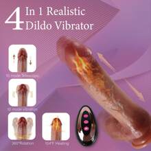 1 pieza Consolador telescópico vibrador de 9 pulgadas, consolador realista con control remoto y calefacción, vibrador 4 en 1 con funciones de telescopaje, calentamiento y rotación, juguete sexual vibrador con 10 modos de telescopaje y 10 modos de vibración para hombres y mujeres.
