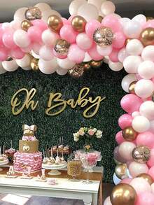 Wooden Baby Shower Signs, Party Banner, Suitable For Boy/Girl Baby Shower Decorations, Gender Reveal Party Backdrop, Photography Background - Multicolor - View 4