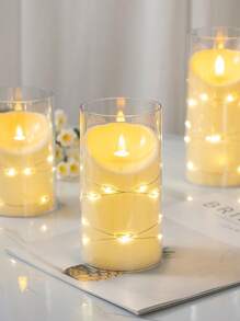 1 pièce Bougie à led inclinée minimaliste de qualité supérieure, design élégant pour plusieurs scènes, sans flamme, sécuritaire pour l'ambiance des fêtes, décoration de maison, fête intérieure/extérieure, décoration de table, bougie électronique à lumière chaude