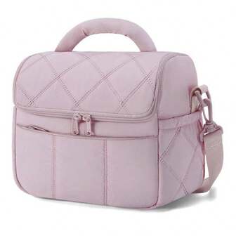 1 adet Yeni Taşınabilir Çapraz Öğle Yemeği Çantası, Hafif Kapitoneli Öğle Yemeği Çantası, Sızdırmaz Yalıtım Çantası, Yalıtımlı Öğle Yemeği Çantası Soğutucu Elde Yıkanabilir Naylon Öğle Yemeği Kutusu, Dolgulu Omuz Askısı, İş, Okul, Piknik İçin Kullanılabilir Okula Dönüş Okul Eşyaları Çantası, Kadınlar İçin Öğle Yemeği Çantası, Soğutucu Çanta, Piknik Aksesuarları, Okul Aksesuarları