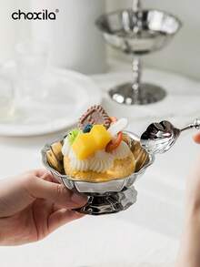 choxila 1pc Stainless Steel Dessert Cup, Ice Cream Cups, Dessert Bowl, Salad Fruit Pudding Yogurt Snack Candy Bowls, Jewelry Tray, Candlestick, Plates For Home, Hotel, Restaurants, Parties Or Other Social Gathering, Weddings, Ramadan, Eid Al-Adha - Dessert Cup - View 7