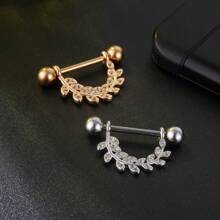 Modischer & sexy neues Produkt Dreifach-Reihen-Brustwarzenpiercing aus Edelstahl mit eingebetteten Zirkoniasteinen, Körperschmuck für den Export