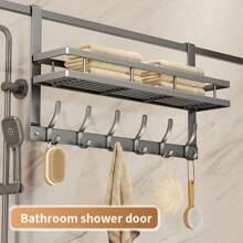 Over The Door Hook Storage Rack - Door Back Hook Towel Rack, Coat Hanger For Door, Fits 1.33-1.77 Inch Door Thickness, Easy To Install, Home Essentials, Kitchen Bathroom Accessories