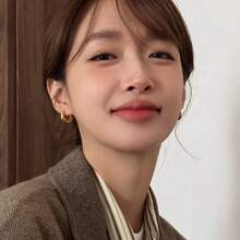 3 Pairs Kit Simple Classic U-Shaped Earrings Everyday Classic Earrings Jewelry For Friends - Gold - View 11