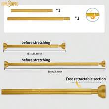 VANLONPRO 1pc 25.9inch-100.39inch Stainless Steel Extendable Curtain Rod, Telescopic Curtain Rail, Suitable For Bathroom, Balcony, Wardrobe, Bedroom, Living Room, Window, No Drill Required Room Decor Bathroom Accessories Back To School - Gold - View 17
