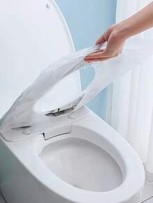 50pcs/Pack Travel Disposable Waterproof Toilet Seat Covers, Portable Airplane Public Restroom Bacteria Protection Accessories For Camping Road Trips Bathroom Decor Summer - Multicolor - View 9