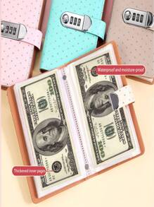 Password Locked Transparent Cash Storage Diary Book, 6-Colors Available, Girls' Favorite, Secure Storage For Cash, Coins, Bills, INS Style Colorful Saving Book, Gift For Girlfriend's Birthday