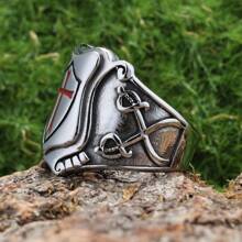 1 Piece Waterproof Antique Silver Stainless Steel Bike Punk Cross Ring For Man