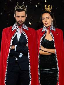 King Costume Cape For Adult Mardi Gras Velvet Robe,Festival Costume Props,Cosplay