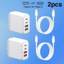 USB C 充电器块 4 端口壁式充电器 C 型充电器快速充电块立方体。多端口 PD 电源适配器壁式插头适用于 L 手机 16 15 14 Pro Max，适用于办公室、宿舍和家庭多端口 - 美規A型插(110-127V) - 查看 6