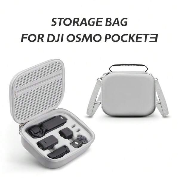 XFJI 9,1 Zoll Schutztasche zum Reisen für DJI Osmo Pocket 3 - wasserdicht, stoßsicher, PU Leder Drohnen-Tasche mit abnehmbarem Gurt & Doppelreißverschluss, doppellagiges Lycra-Innenfutter für Outdoor- & Heimlagerung
