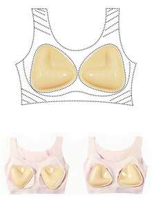 1 Pair Of Double Sided Self-Adhesive Bra Pads, Chest Pads Adhesive Pads, Reusable Padding Pads, Bra Bikini Invisible Thickened Chest Pads Waterproof For Swimming
