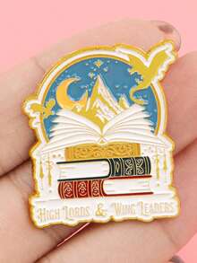2Pcs Novel Enamel Pin Book Lover Brooch Pines Lapel Pins Badge On Backpack Clothing Accessories Vintage Jewelry Friends Gifts - Multicolor - View 8