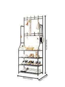 1pc Multi-Tier Shoe Rack, Home Entryway Shoe Shelf Organizer, Multifunctional Shoes & Hat Storage Rack - Multicolor - View 5