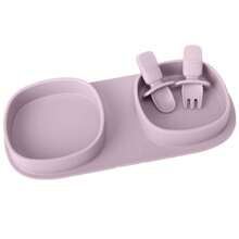 3pcs Toddler Plates Travel Essential On The Go,Baby Plates With Forks And Spoons Self Feeding 6 Months,Foldable,Silicone Feeding