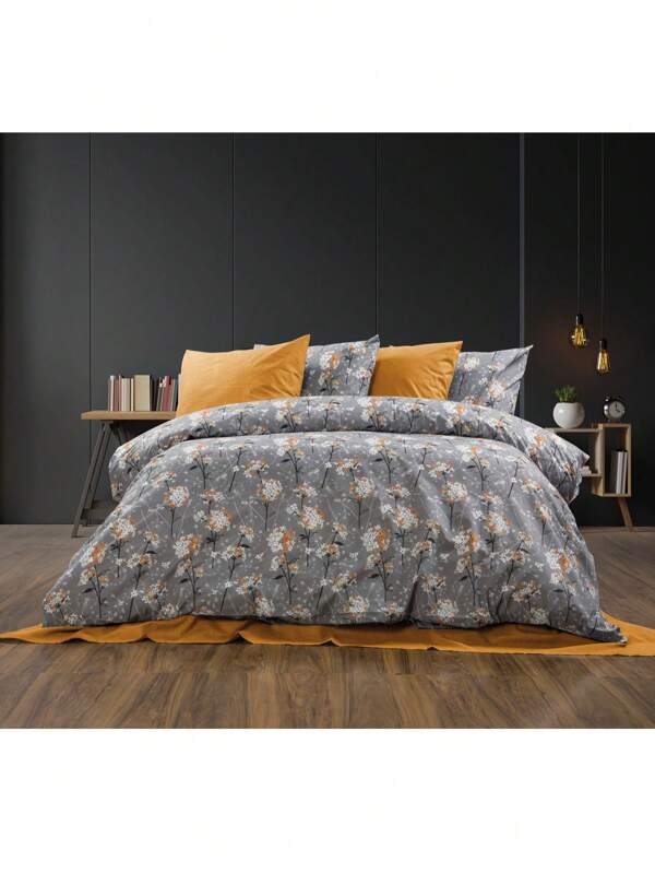 3 Teiliges Türkisch Baumwolle Doppelbett Bettdecken Set, für alle Jahreszeiten, weich und gemütlich, 1 Stück 200*220 cm Bettbezug, 2 Stücke 50*70 cm Kissenbezüge