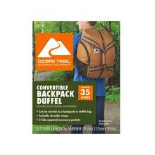 Ozark Trail 35 Ltr Convertible Backpack Duffel, Durable Polyester, Brown - 1 - 查看 11