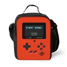 Game Console Single-Sided Print Shoulder Strap Lunch Bag For Back To School School Stuff Bag For School Work Lunch Bag For Women Cooler Bag Picnic Accessories School Accessories - Black - View 12