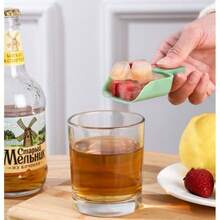 1set Ice Cube Trays Set, The Press Ice Grid- 64 Pcs Plastic Ice Cube Tray With Lid & Bin - Perfect For Freezer, Whiskey & Cocktails - Easy Release & Space Saving - 2 Trays & Scoop - PP - Multicolor - View 5