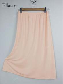 Women's Elegant Skirt With Elastic Waistband And Lining, Can Be Worn As An Underskirt Or Standalone, Versatile