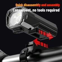 Cycle Zone LED 自行车前灯，超亮，紧凑，便携式手电筒，3 级可调亮度，适合夜间骑行