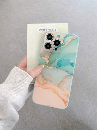 1 件浅蓝色大理石纹防震手机壳，适用于 Apple///Redmi/VIVO/OPPO