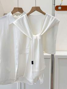 1pc Women's Plain Color Oblique Shawl, Suitable For Everyday Wear