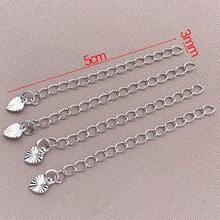 5/10/15 piezas Cadena extensora, Cadena de extremo chapada en oro de 18K de 5cm, Cadena de cola con colgante en forma de corazón para extensión de pulsera y collar, DIY joyería - Multicolor - Ver 20