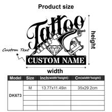 1 pezzo di Decorazione da parete in metallo personalizzata - Targa personalizzata con nome dello studio per la casa, per la decorazione della stanza degli uomini e dell'officina - Design versatile per appendere - Regalo perfetto per gli amanti dei tatuaggi, decorazione di San Valentino, decorazione di San Valentino