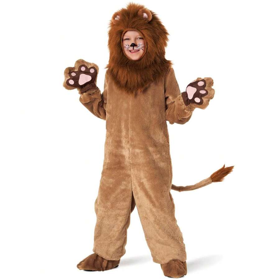 Morph Costumes Plush Kids Lion Costume - Fun Fancy Dress For Halloween, World Book Day & Animal Themed Parties - Soft, Comfy & Practical Design - Brown - View 1