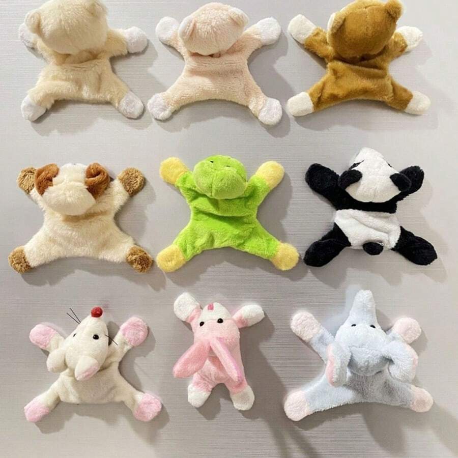 1 pieza Imán de nevera de peluche de conejo y panda. Animales de peluche. Pegatina magnética. Pizarra magnética. Decoración de dibujos animados. Imán de nevera