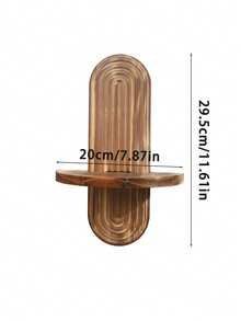 1 件波西米亚炭烧木墙框架，彩虹拱形木制浮动搁板多用途储物架易于安装，适合四季家居装饰中世纪现代彩虹装饰 - 适用于卧室、客厅、走廊、托儿所、厨房、办公室、农舍等 - 彩色 - 查看 4