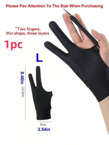 Finego 1/2/3 piezas Guante de dibujo de artista, guantes de pintura de dedos, guantes de mano derecha e izquierda para tableta gráfica de arte digital, iPad, dos dedos con elasticidad suave y transpirable para lápiz óptico, lápiz, boceto, pintura, útiles de oficina y escuela, suministros de pintura y dibujo, guantes de dibujo, regalos creativos, regreso a la escuela, útiles escolares