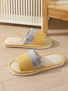 Pantoufles en lin, pantoufles maison absorbantes et respirantes pour couples, silencieuses à l'intérieur, pour le printemps et l'automne