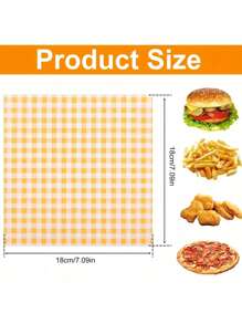 100/400 Sheets Greaseproof Wax Paper, Sandwich Wrapping Paper, Kitchen Baking Paper, Cake Box Liners, Oil Absorbing Paper, Dinner Plate Plaid Paper, Hamburger, Bread And Sandwich Liners (Suitable For BBQ, Picnic, Party And Fast Food)