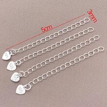 5/10/15件延长链 18K镀金 5厘米延长链 末端链条 尾链 带心形吊坠 适用于手链项链延长 DIY 珠宝制作 - 彩色 - 查看 15