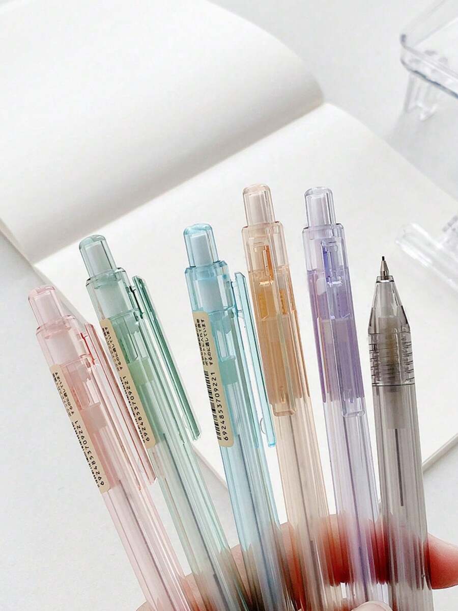 2pcs 0.5mm Clear Jelly Automatic Mechanical Pencil, Random Color Back To School - Multicolor - View 1