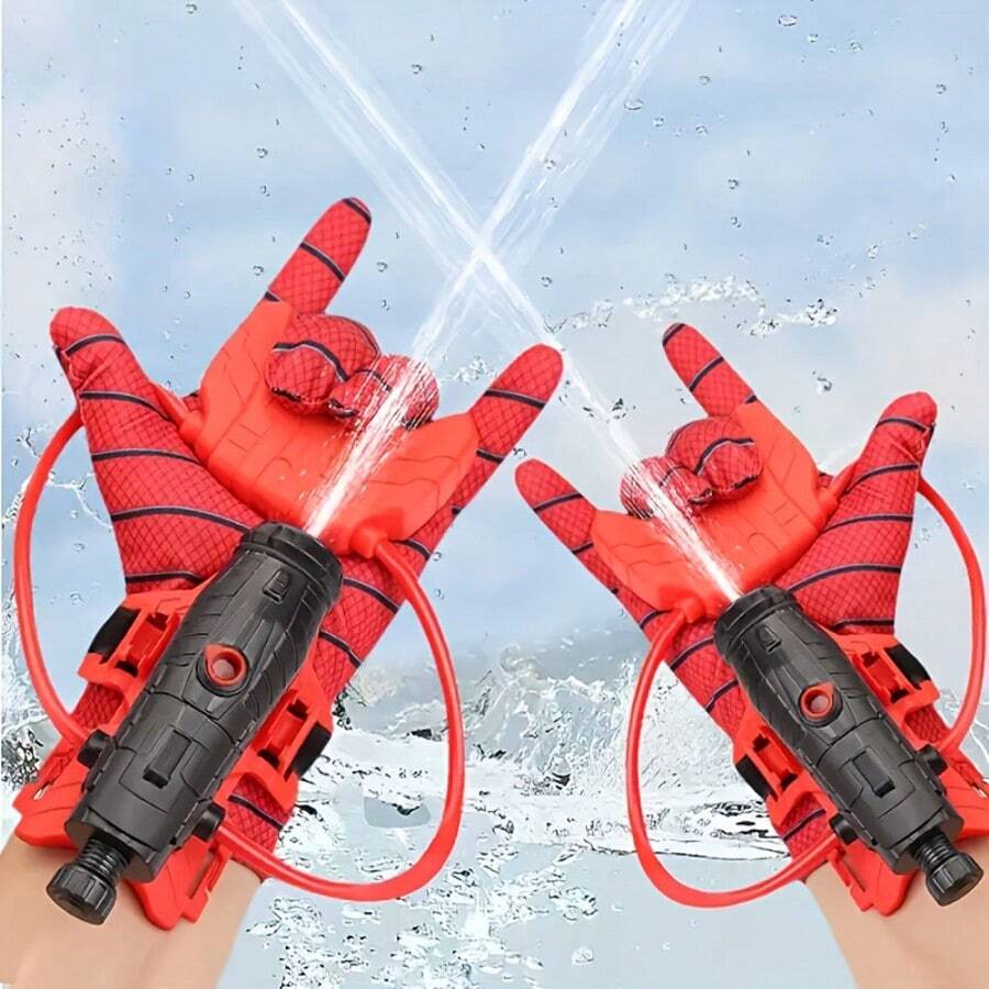 1 Set Spider Wrist Water Gun Launcher, Spider Web Shooting Toy Water Gun Wrist Launcher With Gloves, Hero Wrist Water Spray Shooter Kit, Water Pistol, Spider Shooting Game Roleplay, For Adults, Men Gift - Multicolor - View 1