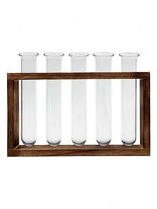 6pcs/Set Clear Acrylic Base Modern Hydroponic Test Tube Vases With Plastic Planters For Indoor Gardening, Transparent Minimalist Self-Watering Plant Propagation Stations, Air Purifying Home Office Desk Decor, Low-Maintenance Spring Season Display For Housewarming/Wedding Favors Home Decor Room Decor Flower Vase Glass Vase - Multicolor - View 10