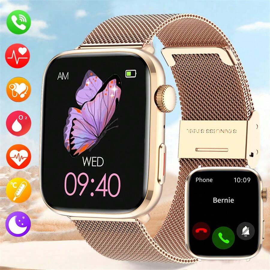 KENPANG 2025 New Intelligent Sports Health Watch Series 10 For Men And Women , Has HRV Monitoring, Heart Rate/Blood Pressure/Blood Oxygen/Sleep Monitoring, Female Physiological Period Tracking, 1.85-Inch Full Touch Screen, Bluetooth Calling, SOS, Music, NFC Access Control And Various Sports Modes, Which Is Suitable For Android /Ios And A Good Gift.