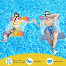 1pc Gradient Sequins Inflatable Double Tube Hammock, PVC Material Floating Water Chair Suitable For Summer Beach, Pool Party And Water Recreation - Multicolor - View 5
