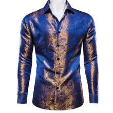 Men's Stylish Luxury Long-Sleeve Shirt With Paisley Pattern And Jacquard Texture For Everyday Parties And Weddings - Gold - View 5