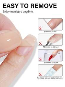 TOMICCA 1件 8ml 撕拉式底膠（無需UV/LED固化）+ 1件 8ml 頂層膠（需UV/LED固化），快乾凝膠指甲油套裝，可輕鬆撕除不傷指甲，適合DIY美甲、美甲沙龍使用或作為女性禮物 - 無色 - 查看 6
