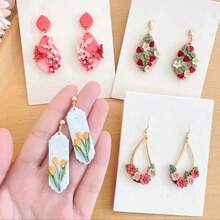 Heart-Shaped Pastoral Series Polymer Clay Soft Pottery Silicone Molds - Floral, Butterfly, Leaf, Fruit, Bow Decor Craft Molds, High Precision Mini Molds For Handmade Polymer Clay Earrings, Pendants, Decorations - Clear - View 3