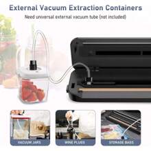 5-In-1 Food Vacuum Sealer Machine With Powerful Suction, Dry And Moist Food Fresh Sealing Machine For Meat, Vegetables, Millet (Sliver)