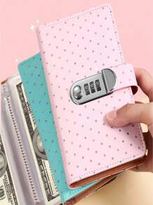 Password Locked Transparent Cash Storage Diary Book, 6-Colors Available, Girls' Favorite, Secure Storage For Cash, Coins, Bills, INS Style Colorful Saving Book, Gift For Girlfriend's Birthday