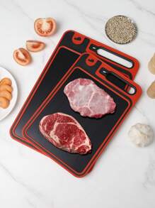 1pc Small/Large Reversible Multifunctional Cutting Board, PP Aluminum Alloy Kitchen Cutting Board, Stainless Steel Chopping Board, Kitchenware For Cutting Fruits & Meats, Outdoor Cutting Board