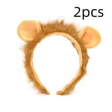 1PC/2PCS Cosplay Lion Ear Headband Woman Students Carnivals Animes Character Hairband Lion Ear Headband Plush Christmas Hair Hoop Hair Accessories - Multicolor - View 15