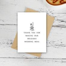 优雅的婚礼答谢卡，答谢承办人，承办人答谢卡，黑白设计，婚礼派对答谢礼物